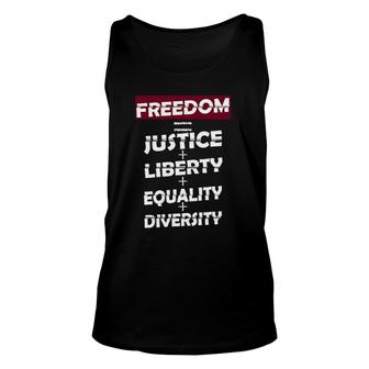 Freedom Justice Liberty Equality Diversity Human Rights Unisex Tank Top | Mazezy
