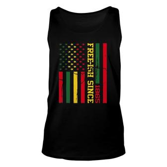 Freeish Since 1865 Juneteenth Black History Flag African Unisex Tank Top | Mazezy