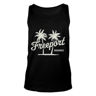 Freeport Bahamas Vintage 70S Palm Trees Graphic Unisex Tank Top | Mazezy