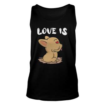 French Bulldog Love Is Cute Frenchie Dog Mom Dad Pet Gifts Unisex Tank Top | Mazezy CA