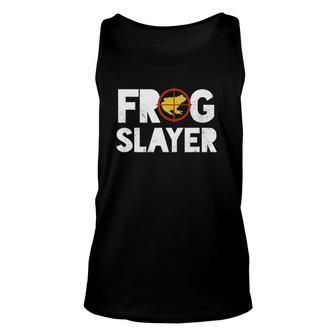 Frog Slayer Bullfrog Hunting Gift Gigging Unisex Tank Top | Mazezy