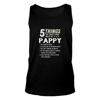 Funny 5 Things Grandpa Pappy Unisex Tank Top | Mazezy