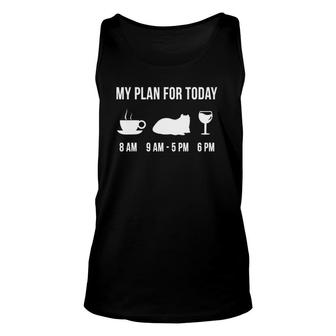 Funny American Curl Cat Cute Pet My Plan For Today Unisex Tank Top | Mazezy