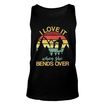 Funny Angling I Love It When She Bends Over Fishing Unisex Tank Top | Mazezy