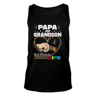 Funny Autism Awareness Papa Grandson Best Friend For Life Unisex Tank Top | Mazezy