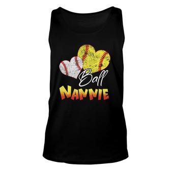 Funny Ball Nannie Softball Baseball Gifts Unisex Tank Top | Mazezy