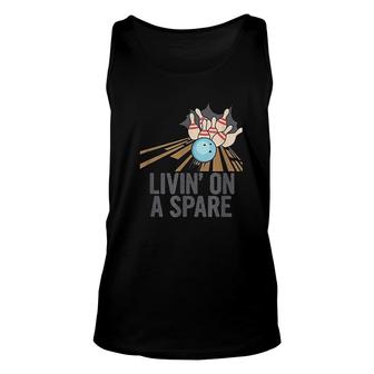 Funny Bowling Living On A Spare Unisex Tank Top | Mazezy