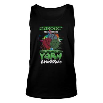 Funny Crocheter Embroidery Yarn Shopping Unisex Tank Top | Mazezy