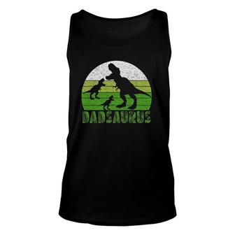 Funny Dad Dinosaur Dadsaurus Father's Day Unisex Tank Top | Mazezy