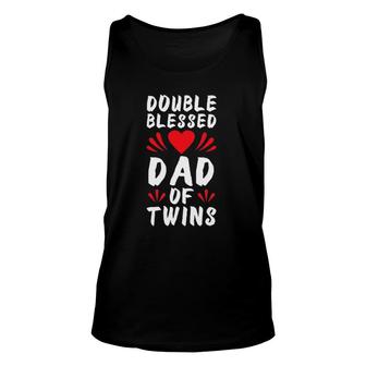 Funny Dad Of Twins Father Of Twins Unisex Tank Top | Mazezy