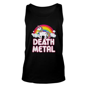 Funny Death Metal Rainbow Unicorn Unisex Tank Top | Mazezy