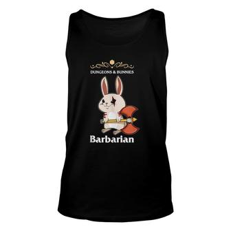 Funny Dungeons And Bunnies Barbarian Rpg Adventure Gamer Unisex Tank Top | Mazezy