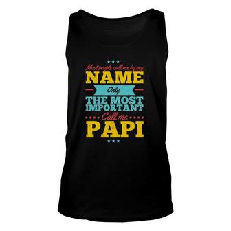 Funny Father's Day For Papi Men From Daughter & Son Unisex Tank Top | Mazezy