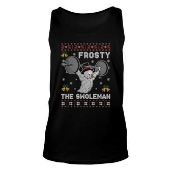 Funny Frosty The Swoleman Ugly Snowman Gym Christmas Unisex Tank Top | Mazezy