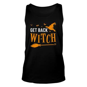 Funny Get Back Witch Husband Wife Couples Halloween Unisex Tank Top | Mazezy