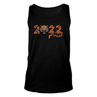 Funny Growling Mouth Open Bengal Tiger New Year 2022 Bday Unisex Tank Top | Mazezy