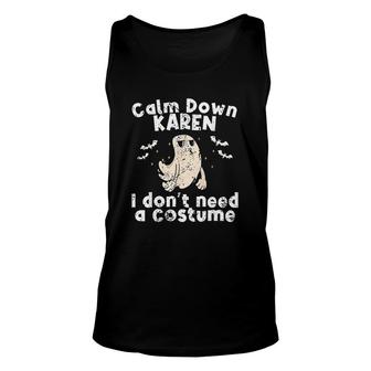 Funny Halloween Ghost Calm Down Karen Disstressed Costume Unisex Tank Top - Seseable