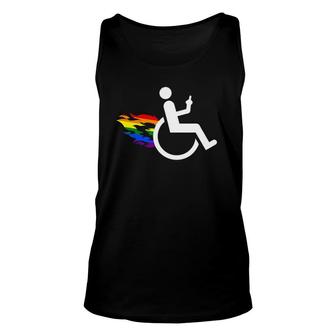 Funny Handicap Disabled Lesbian Amputee Lgbt Gay Wheelchair Unisex Tank Top | Mazezy
