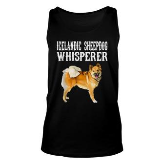 Funny Icelandic Sheepdog Whisperer Dog Unisex Tank Top | Mazezy