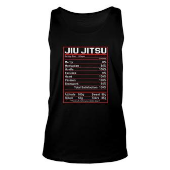 Funny Jiu Jitsu Nutrition Facts Unisex Tank Top | Mazezy AU