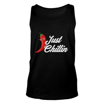 Funny Just Chillin Chili Pepper For Spicy Food Lovers V2 Unisex Tank Top - Thegiftio