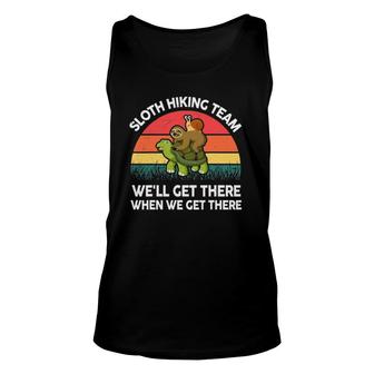 Funny Lazy Sloth Snail Riding Turtle Cute Sloth Hiking Team Unisex Tank Top | Mazezy