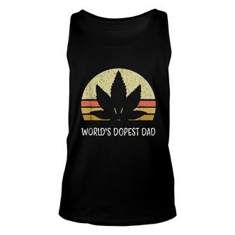 Funny Marijuana Leaf Cannabis Weed Worlds Dopest Dad Cute Unisex Tank Top - Seseable