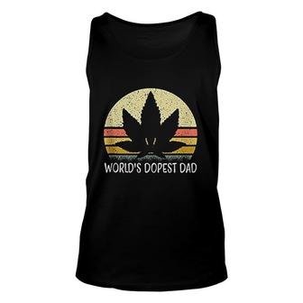 Funny Marijuana Leaf Cannabis Weed Worlds Dopest Dad Unisex Tank Top - Seseable