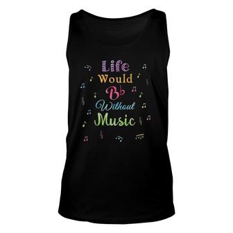 Funny Music Quote Teacher Musicians Be Flat Unisex Tank Top | Mazezy