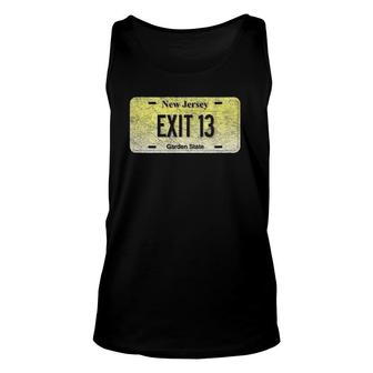 Funny Nj State Vanity License Plate Exit 13 Ver2 Unisex Tank Top | Mazezy AU