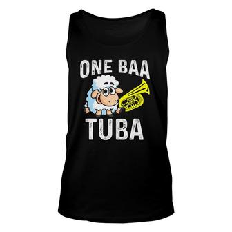 Funny Pun Quote One Baa Tuba Band Player Unisex Tank Top | Mazezy