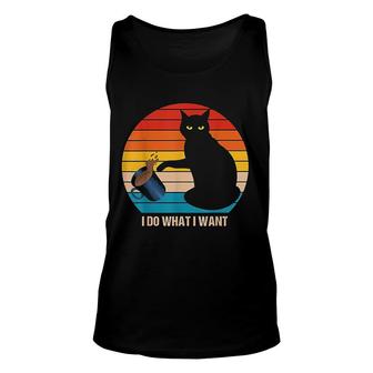 Funny Retro Vintage Cat I Do What I Want Cat Lover Mothers Day Unisex Tank Top - Thegiftio UK