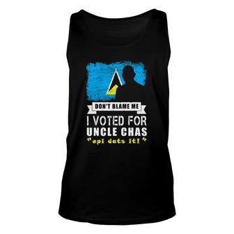 Funny Saint Lucian Flag Allen Chastanet Front & Back Unisex Tank Top | Mazezy