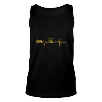Funny School Bus Driver Gift Love School Bus Heartbeat V2 Unisex Tank Top - Thegiftio UK