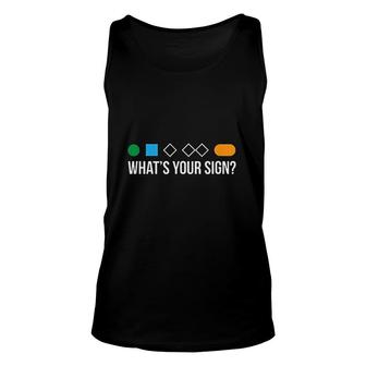Funny Skier Or Snow Board Whats Your Sign Gift Unisex Tank Top - Thegiftio UK