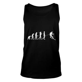 Funny Skiing Evolution Unisex Tank Top | Mazezy