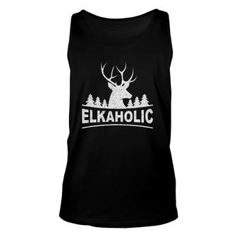 Funny Vintage Elkaholic Gift For Hunters Unisex Tank Top | Mazezy