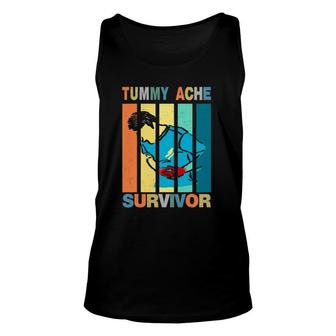 Funny Vintage Tummy Ache Survivor Unisex Tank Top | Mazezy