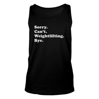 Funny Weightlifting Workout Gift For Men Or Women Unisex Tank Top | Mazezy