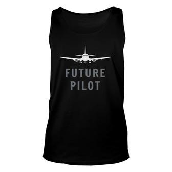 Future Pilot - Airplane Pilot Aviation Gift Unisex Tank Top | Mazezy
