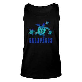 Galapagos Islands Sea Turtle Tribal Pattern Scuba Diving Unisex Tank Top | Mazezy