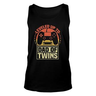 Gamer Dad Father's Day Leveled Up To Dad Of Twins Vintage Unisex Tank Top | Mazezy