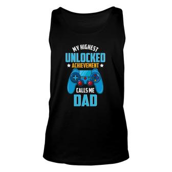 Mens Gamer Dad Unlocked Video Games Gaming Father's Day Tank Top | Mazezy