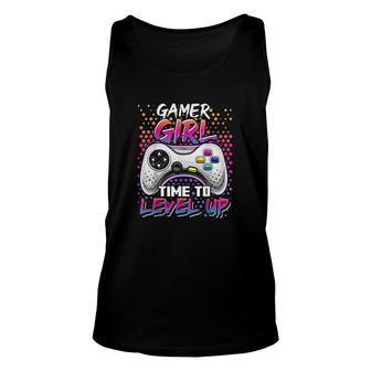 Gamer Girl Time To Level Up Video Game Birthday Gift Girls Level Up Birthday Unisex Tank Top - Seseable