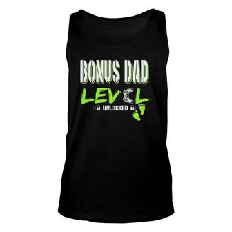 Mens Gaming Bonus Dad Level Unlocked Gamer Leveled Up Father's Tank Top | Mazezy