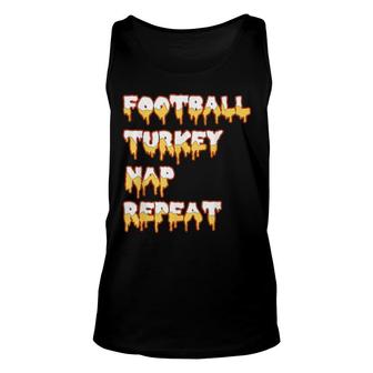 Gaming Football Turkey Nap Repeat Pumpkin Thanksgiving Unisex Tank Top | Mazezy