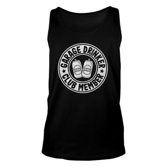 Garage Drinker Club Member Day Drinking Dad Beer Mens Garage Tank Top | Mazezy
