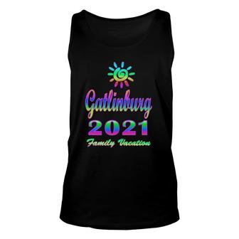 Gatlinburg Best Family Vacation 2021 Spiral Sun Rainbow Unisex Tank Top | Mazezy