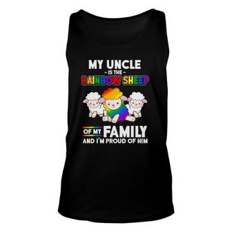 Gay Pride Month Gift My Uncle Is Rainbow Sheep Of Family Unisex Tank Top | Mazezy