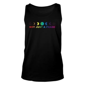 Gay Pride Moon Not Just A Phase Rainbow Lunar Cycle Unisex Tank Top | Mazezy